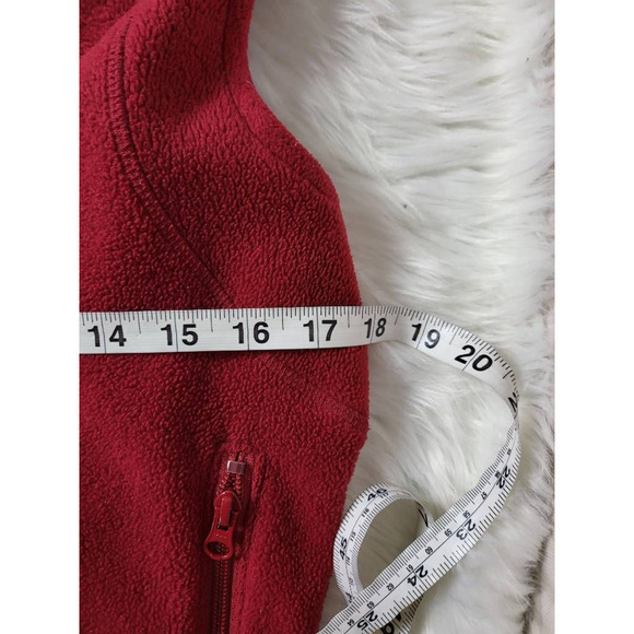 Columbia Sportwear Company Womens Fleece Vest Red Waist Length Zip Pockets M - Picture 3 of 6